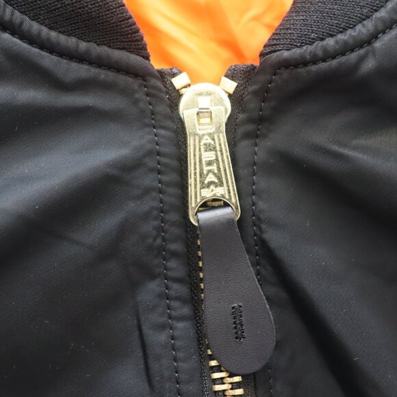ALPHA INDUSTRIES Women's Black Nylon MA-1 Flight Reversible Zip Bomber Jacket XS - Picture 8 of 11